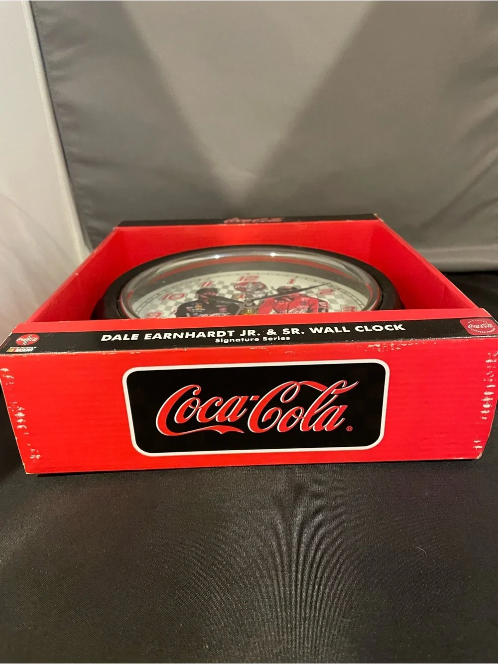 Vintage Dale Earnhardt Jr And Sr Wall Clock Nascar And Coca Cola Collectable